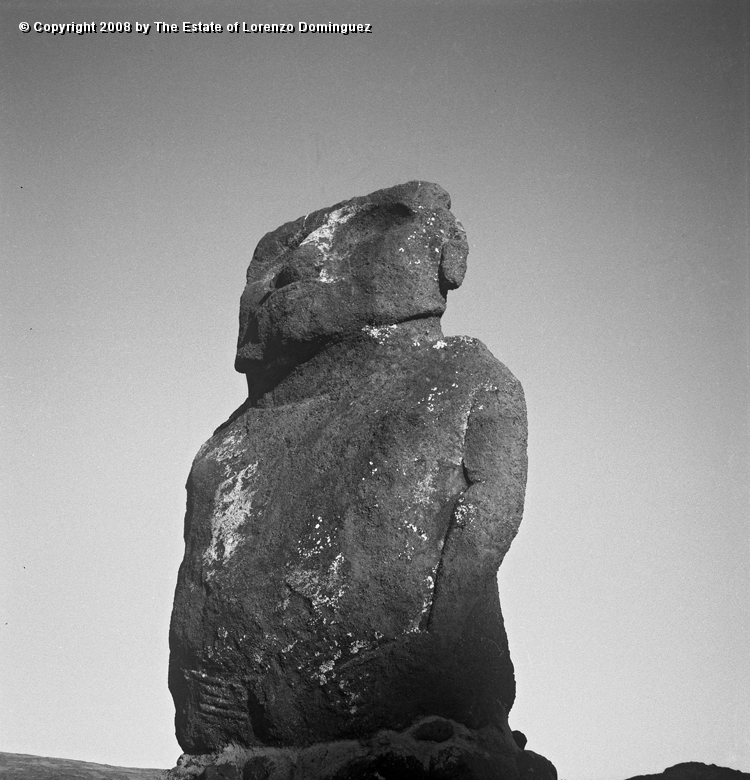 ANA_Moai_05.jpg - Easter Island. 1960. Anakena. Moai raised by Heyerdahl's Kontiki expedition.